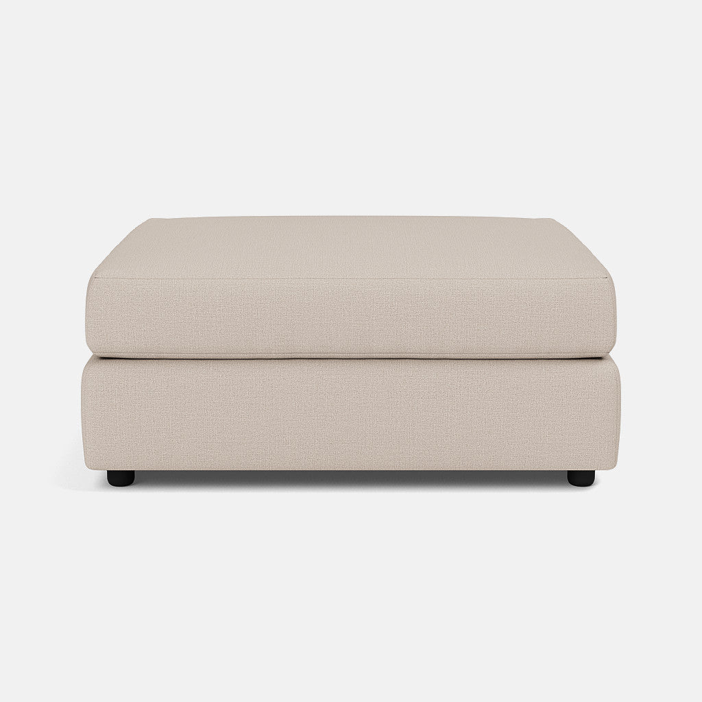 Soho Luxe Chenille Footstool - White Tea - Ex Display