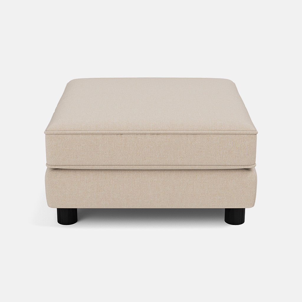 Portobello Luxe Linen Footstool - Sandstone - Ex Display
