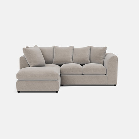 Chelsea Relaxed Linen Left Corner Sofa - Stone Alone - Ex Display