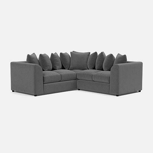 Chelsea Relaxed Linen Double Corner Sofa - Shades Of Grey - Ex Display