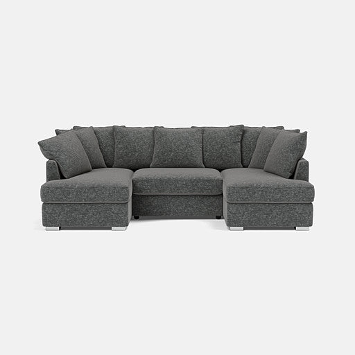 Carnaby Luxe Chenille U-Shape Corner Sofa - Clean Slate - Ex Display