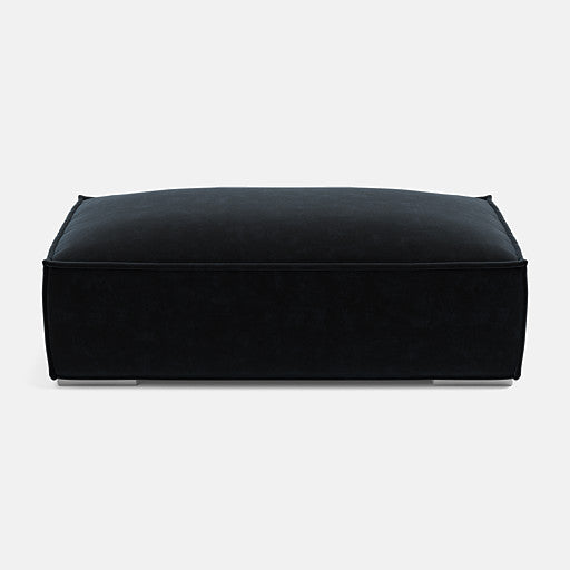 Broadgate Luxe Velvet Footstool - Black Tie - Ex Display