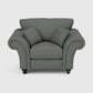 Windsor Highback Soft Textured Linen 1 Seater Sofa - Steel The Deal - Ex Display