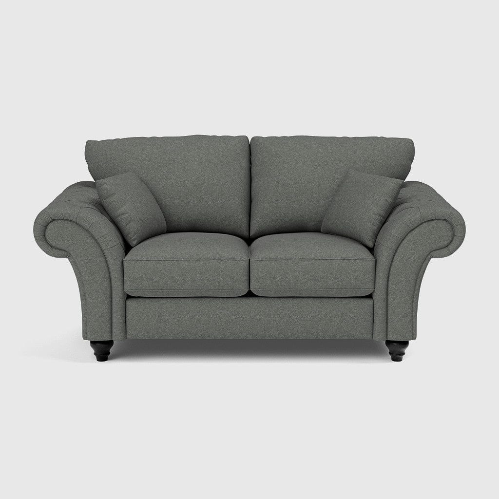 Windsor Highback Soft Textured Linen 2 Seater Sofa - Steel The Deal - Ex Display
