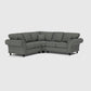 Windsor Highback Soft Textured Linen Double Corner Sofa - Steel The Deal - Ex Display