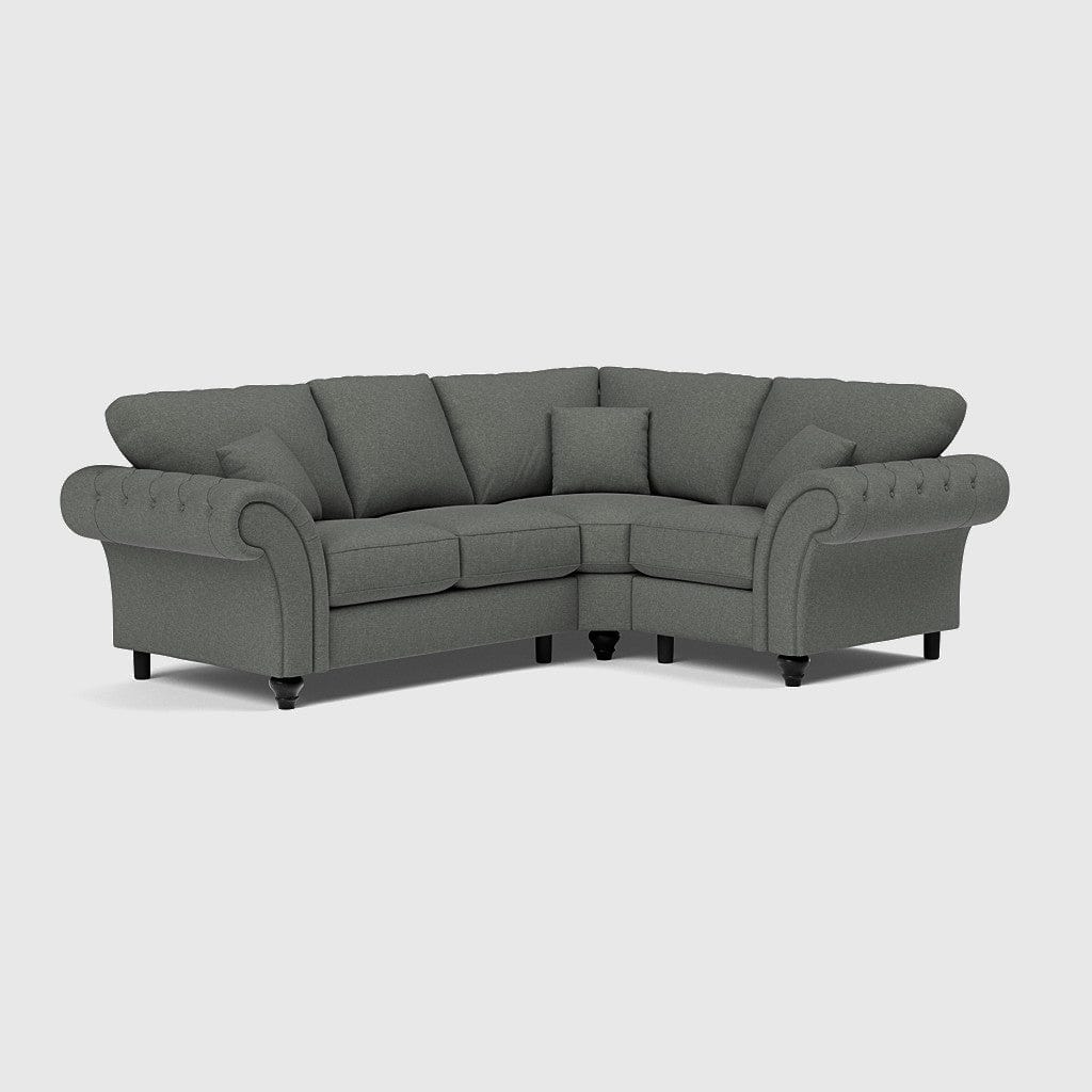 Windsor Highback Soft Textured Linen Right Corner Sofa - Steel The Deal - Ex Display