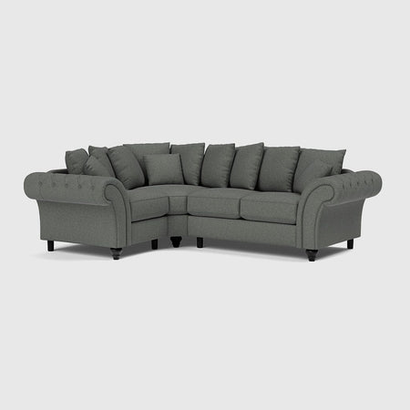 Windsor Soft Textured Linen Left Corner Sofa - Steel The Deal - Ex Display