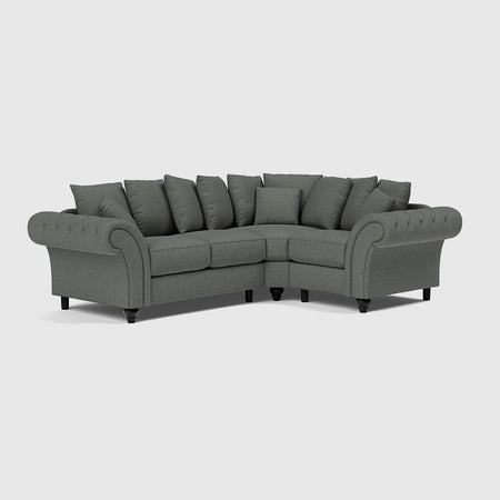 Windsor Soft Textured Linen Right Corner Sofa - Steel The Deal - Ex Display